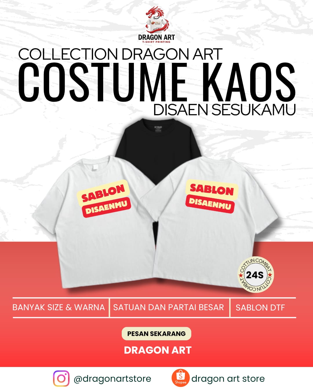KAOS SABLON CUSTOM DTF SATUAN
