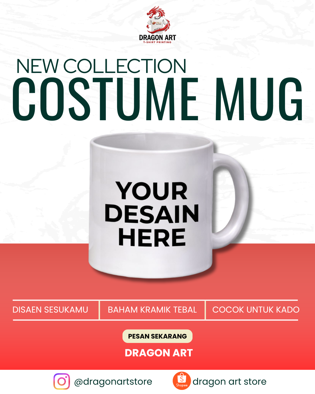 MUG KERAMIK PUTIIH POLOS - DISAEN BEBAS TANPA MINIMUM ORDER